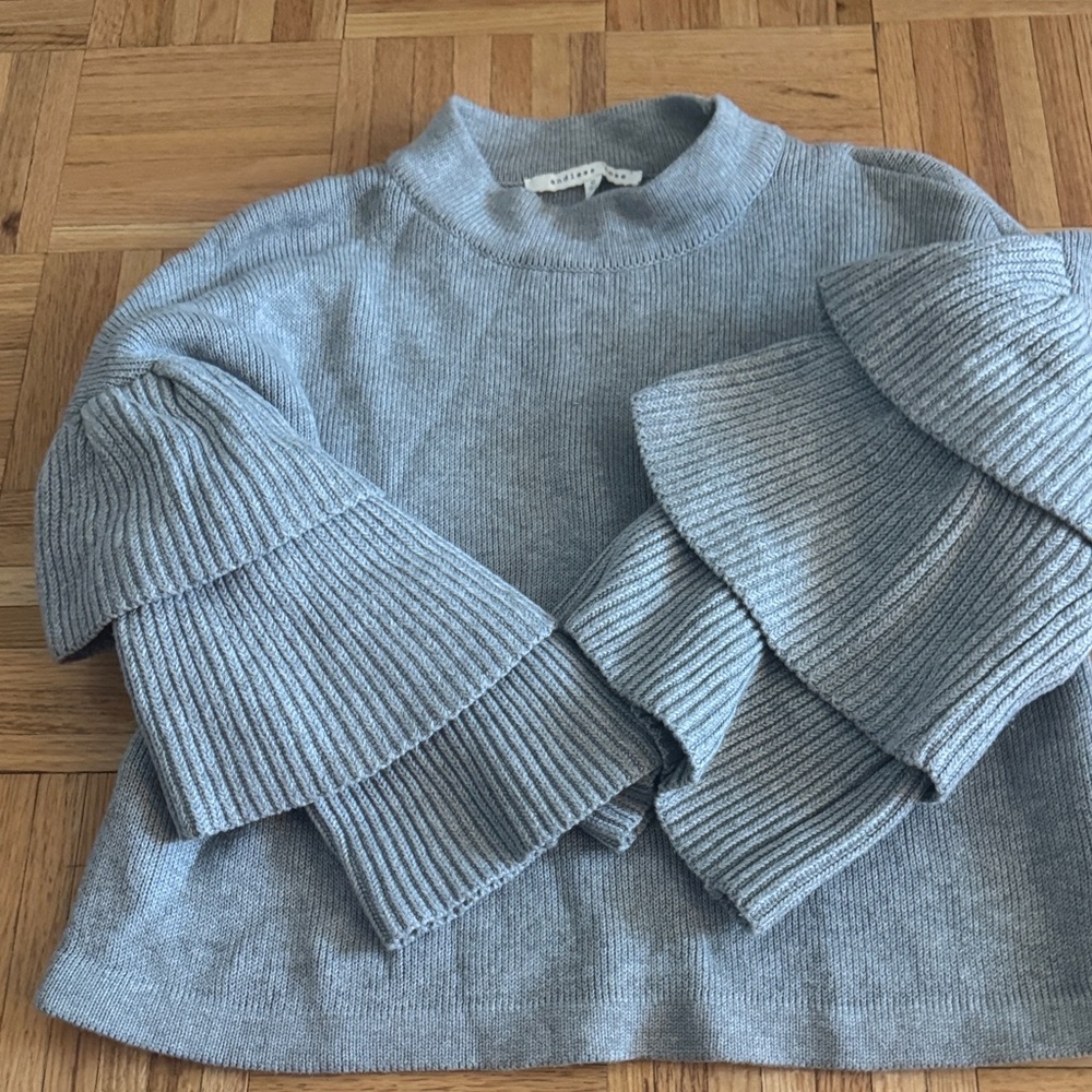 Endless Rose Light Blue Ruffled Sleeve Sweater - Picture 4 of 5